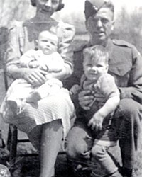 Mrs. Maureen Barlow with her parents and brother