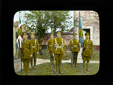 Glass magic lantern slide of the 38th Canadian Infantry Battalion