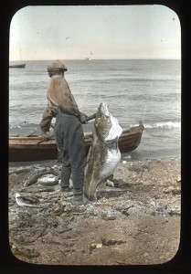 A man holding a cod