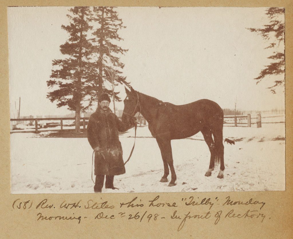Reverend Walter Henry Stiles with his horse