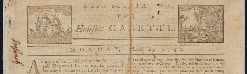First Issue of the Halifax Gazette