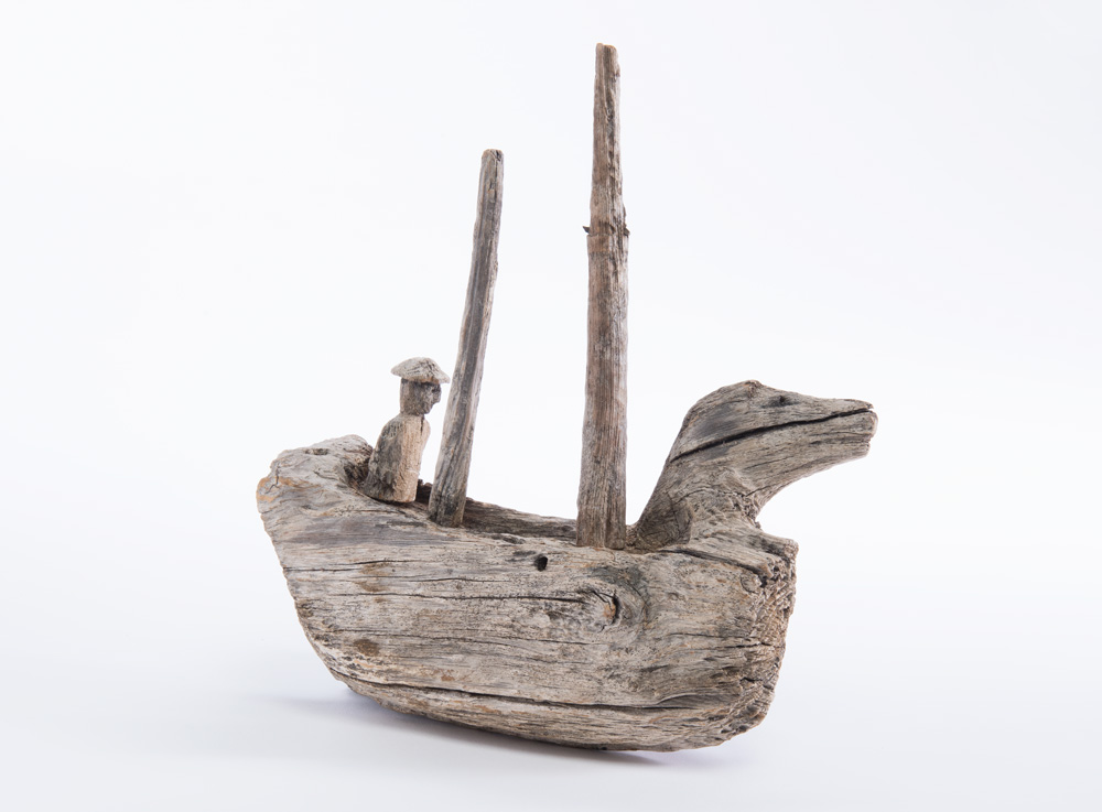 Inuit carving of a European ship 