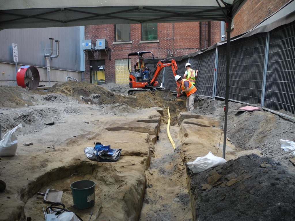 Excavations of the parking lot behind 62 Sparks Street