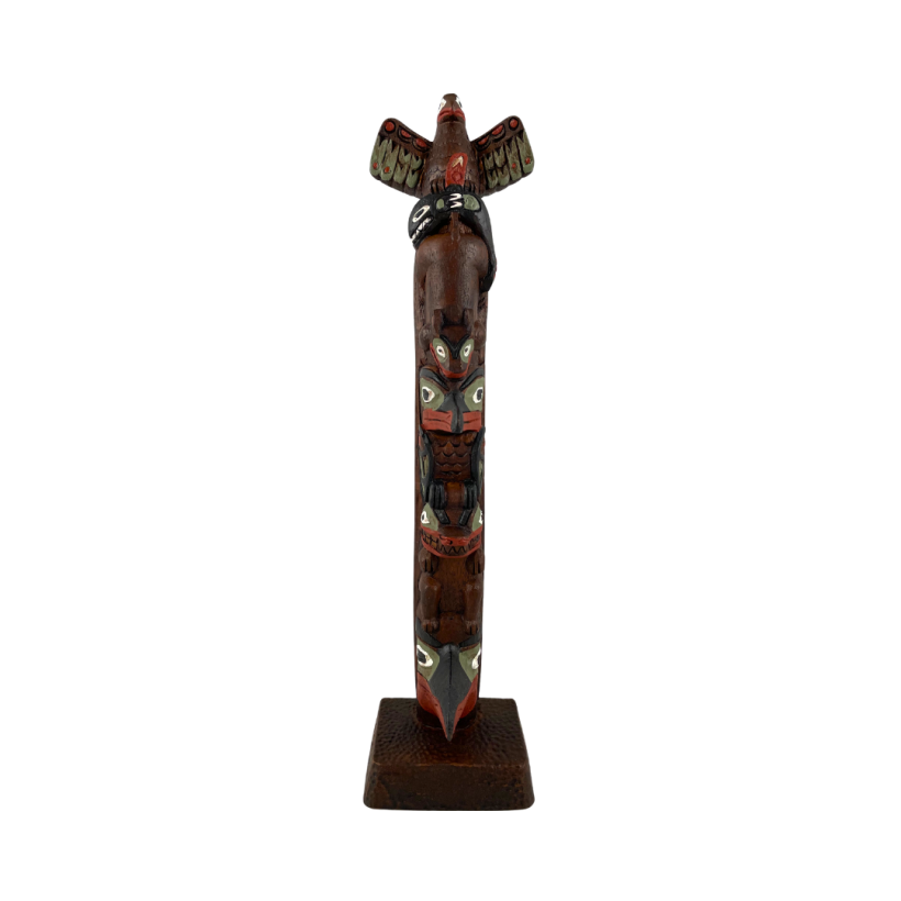 Totem Aigle, Baleine, corbeau et ours 13''