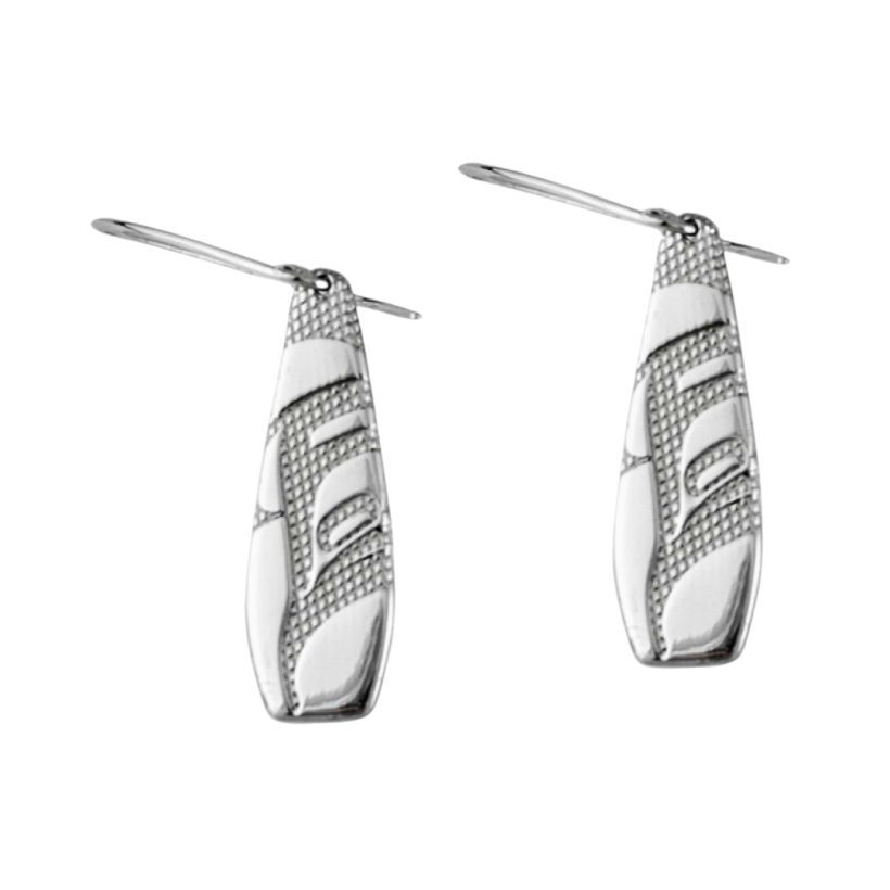 Killer Whale Silver Pewter Drop Earrings by Corrine Hunt