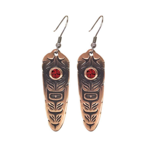 Sacred Feather Earrings - Ruby