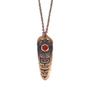 Sacred Feather Necklace - Ruby