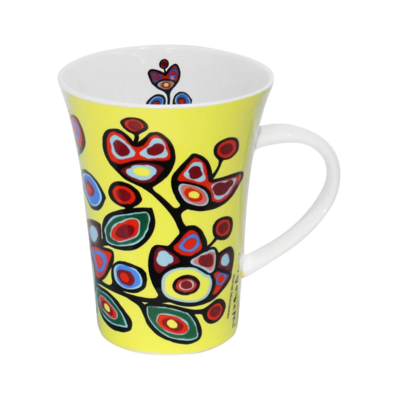 Tasse Floral on Yellow par Norval Morrisseau