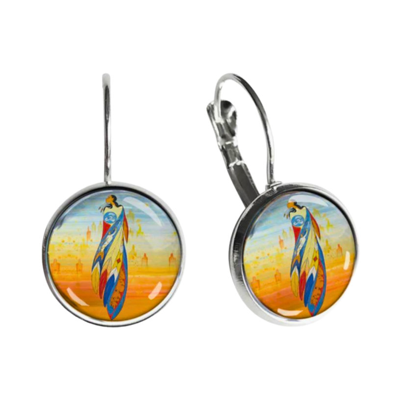 Glass dome earrings by Maxine Noel