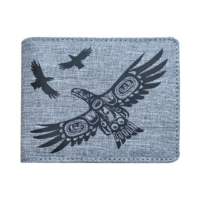 Crosshatch Wallet - Soaring Eagle by Corey Bulpitt from the Haida nation.