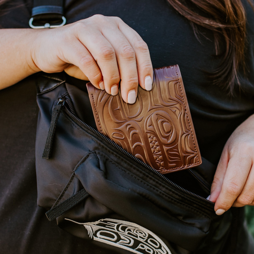 Leather wallet from indigenous artist Paul Windsor.