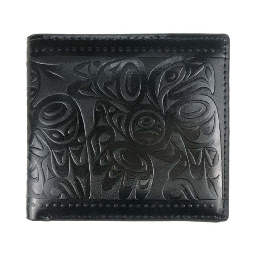 Leather Embossed Wallet - Salish Eagle by Joe Wilson-Sxwaset from the Coast Salish nation.