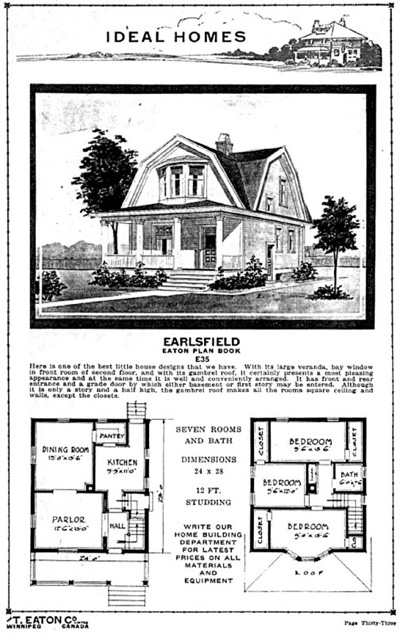 Earlsfield, Eaton's Plan Book of Modern Homes 1919.