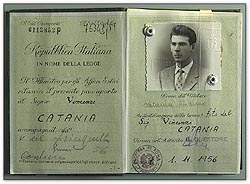Italian passport of Vincenzo Catania
Photo: Steven Darby, CMC CD2004-1169 D2004-18533