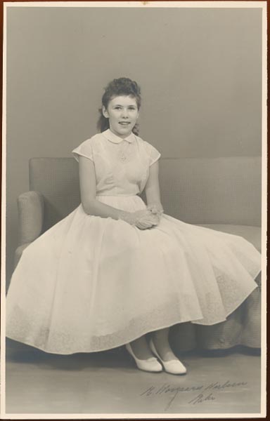 Chris’s sister Ella Bennedsen’s confirmation, Spandet, Denmark, 1958.