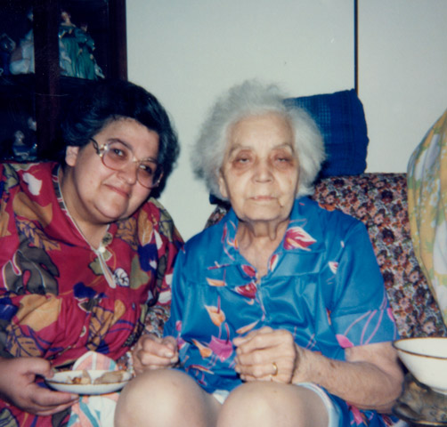 Connie Bennedsen with her mother, Carmela Colangelo, Toronto, early 1980s 