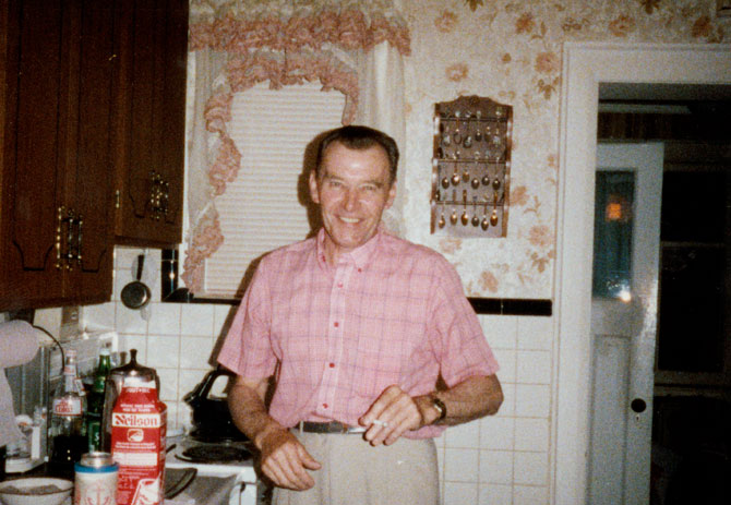 Chris in the kitchen of the home on Arlington Avenue, 1991. 