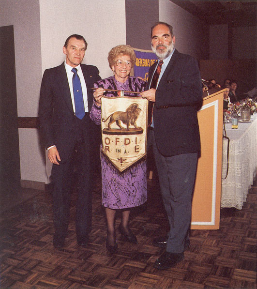 The late Professor Robert F. Harney accepts the Golden Lion 