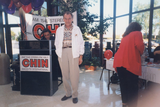 Chris Bennedsen at a Thalassemia Radio-thon, Toronto, September 1998