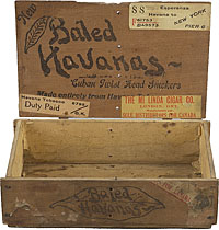 Cigar box label : Baled Havanas