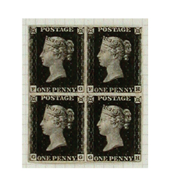 Block of four Plate 4 Penny Blacks