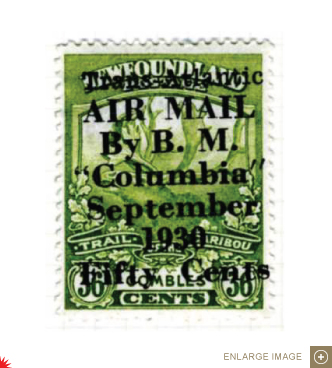 36 Cents Newfoundland airmail stamp
