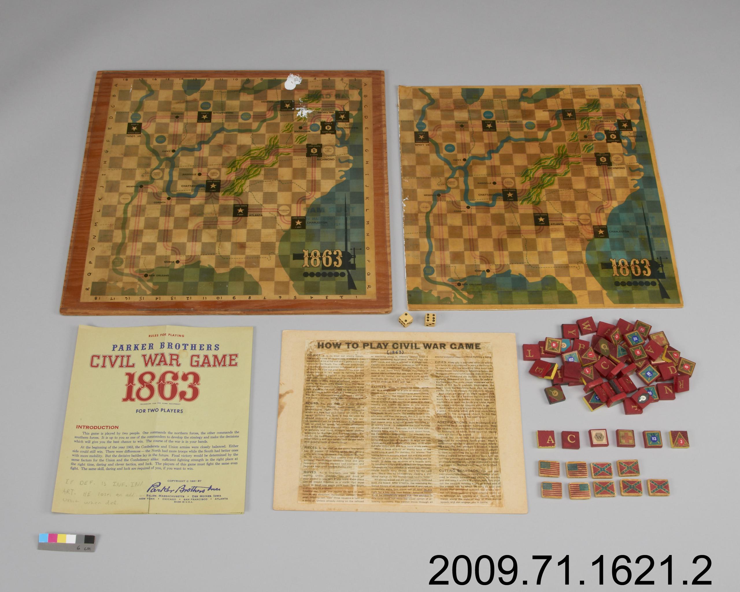 board game, Civil War Game 1863 | Canadian Museum of History