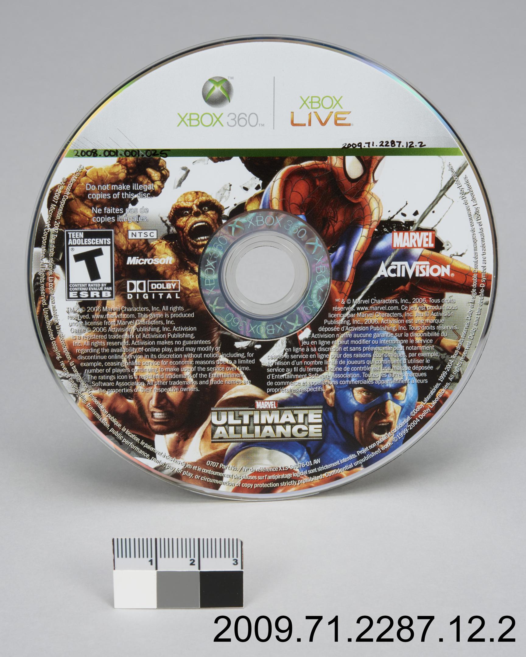 video game disc, Marvel Ultimate Alliance | Canadian Museum of History