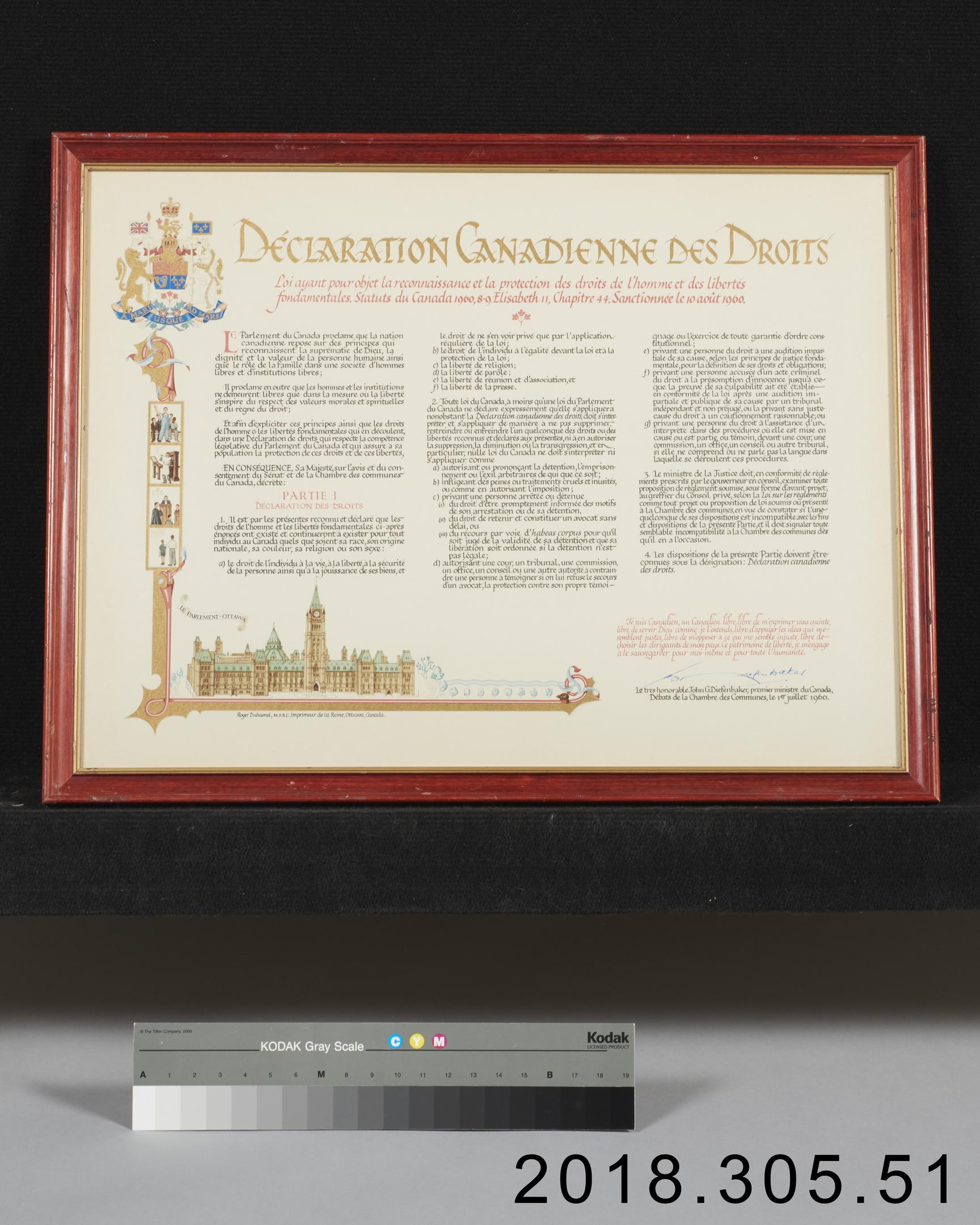 certificate, Canadian Bill of Rights