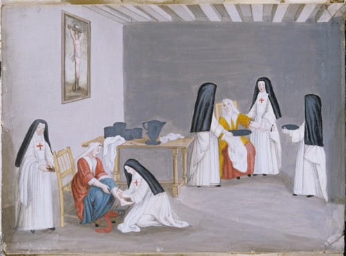 Nuns attending the sick