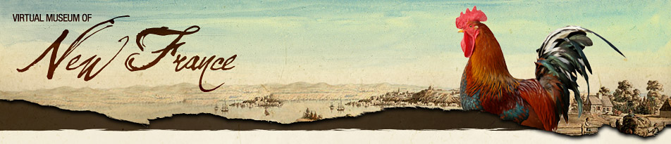Colorful Rooster,©iStockphoto.com/narvikk | A View of the City of Quebec with the Citadel and Outworks on Cape Diamond (detail), ca. 1785, James Peachy, Library and Archives Canada, C-002029