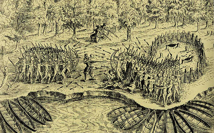 New France 2 4 1 Defeat Of The Iroquois At Lake Champlain In 1609 