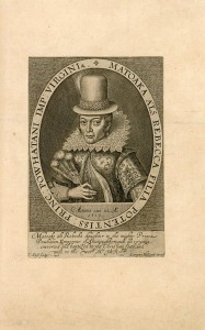 Portrait of Matoaka (Pocahontas), 1616, from The generall historie of Virginia, New England, and the Summer Isles, by John Smith