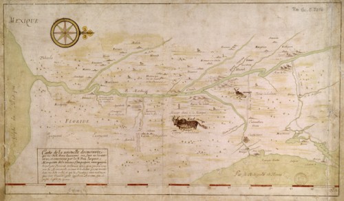 Map of the New Discovery made by Jesuits in the year 1672 followed by Jesuit Jacques Marquette […] in the year 1673