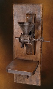 Wrought iron manual crank coffee mill