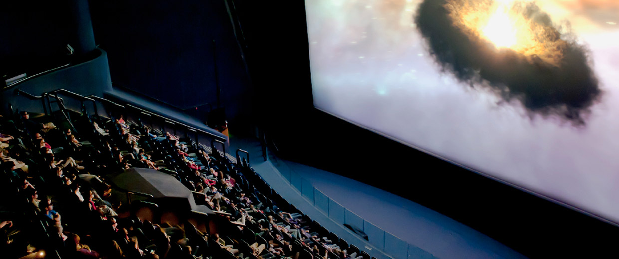 In Ottawa, at the Canadian Museum of History, there is a large screen showing an image of a black hole.