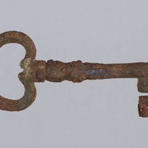 Heavily rusted iron key