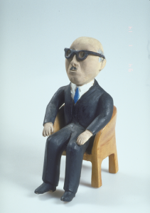 Folk art sculpture of Montreal mayor Jean Drapeau