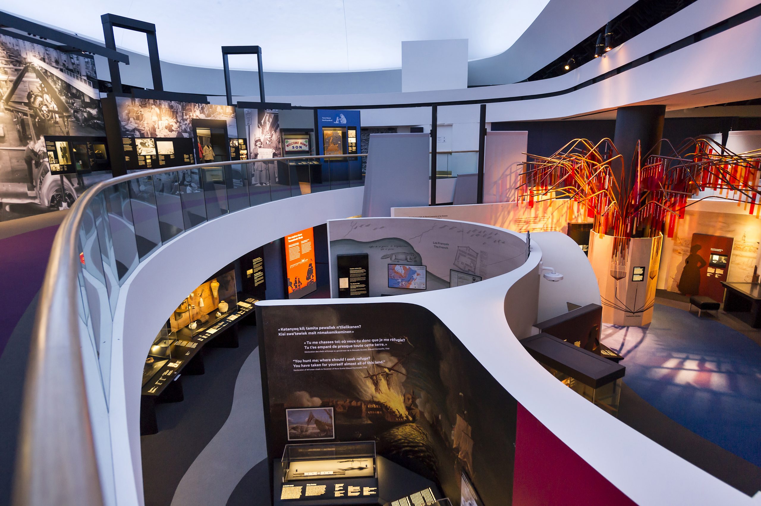 Hallway and staircase at Canadian Museum of History, located in Ottawa.