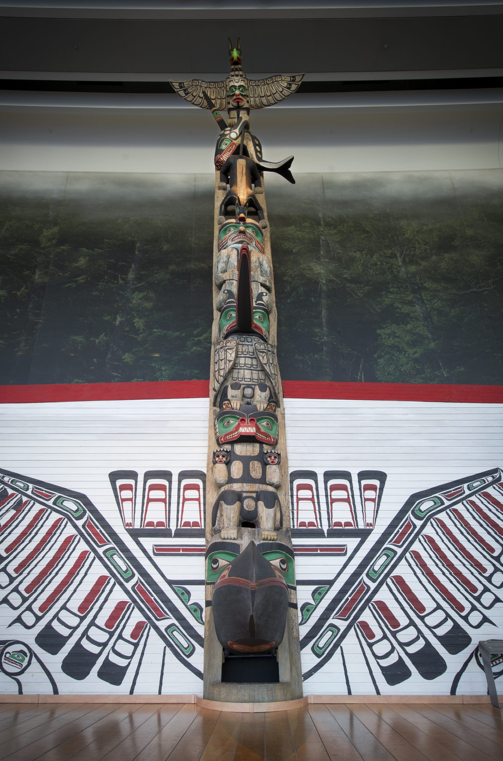 A totem pole in the Canadian Museum of History in Ottawa.