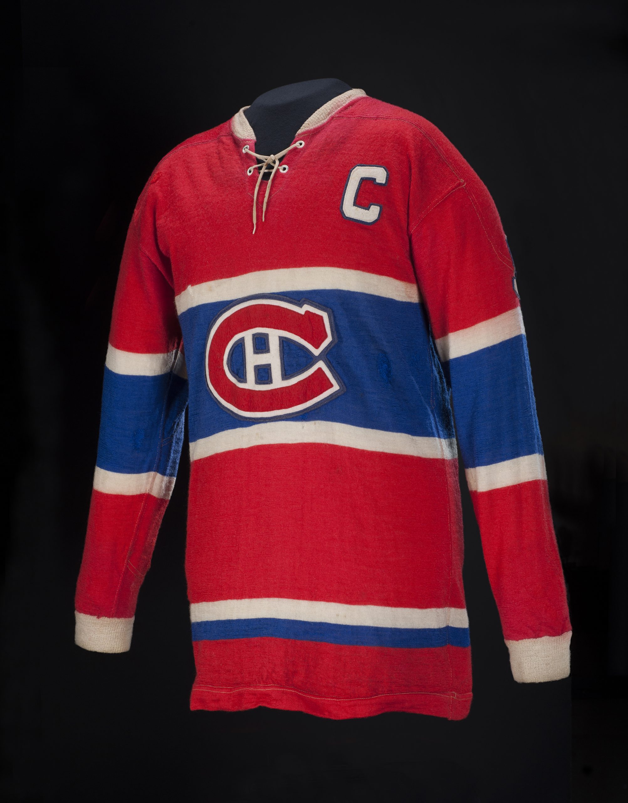 A Montreal Canadiens hockey jersey on display at the Canadian Museum of History in Ottawa.