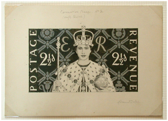 A black and white image of Queen Elizabeth I displayed at the Canadian Museum of History in Ottawa.