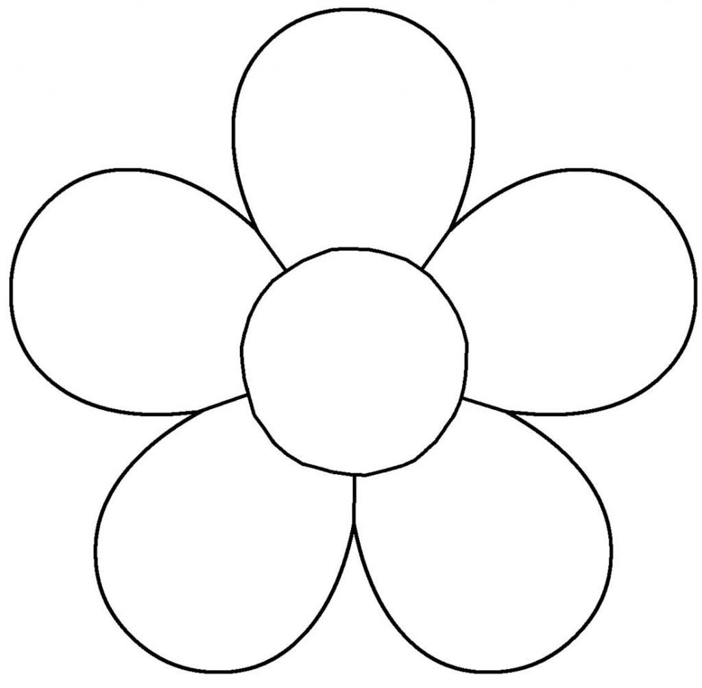 An outline of a flower on a white background