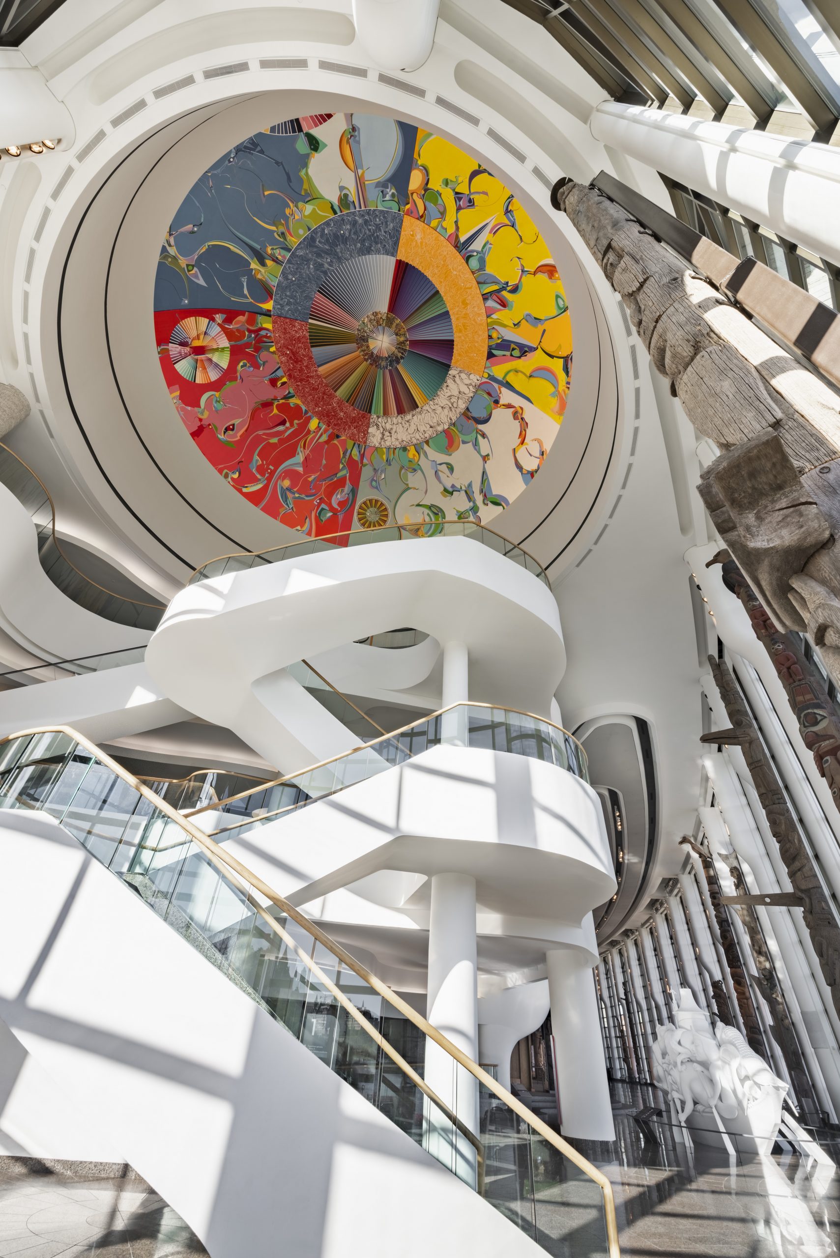 A circular ceiling in the Canadian Museum of History in Ottawa.