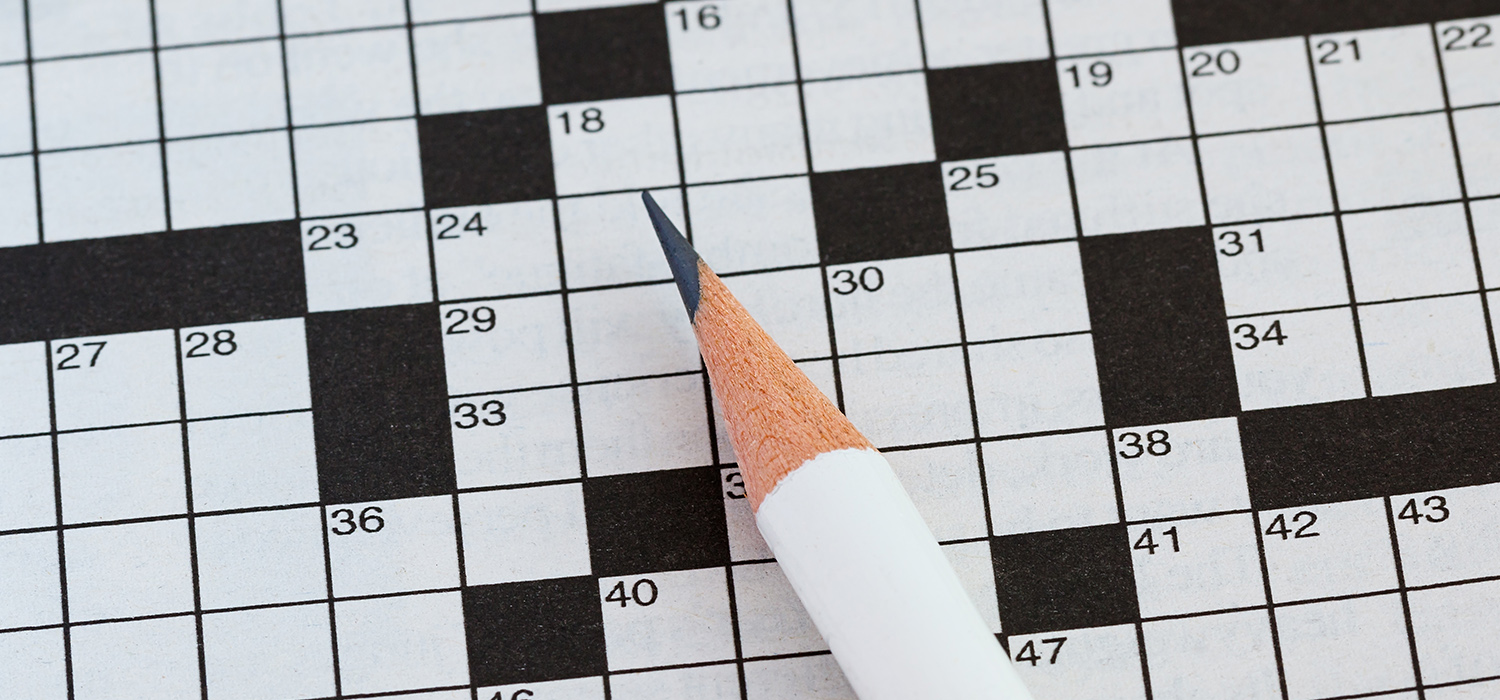 A pencil sits on top of a crossword puzzle at the Canadian Museum of History in Ottawa.