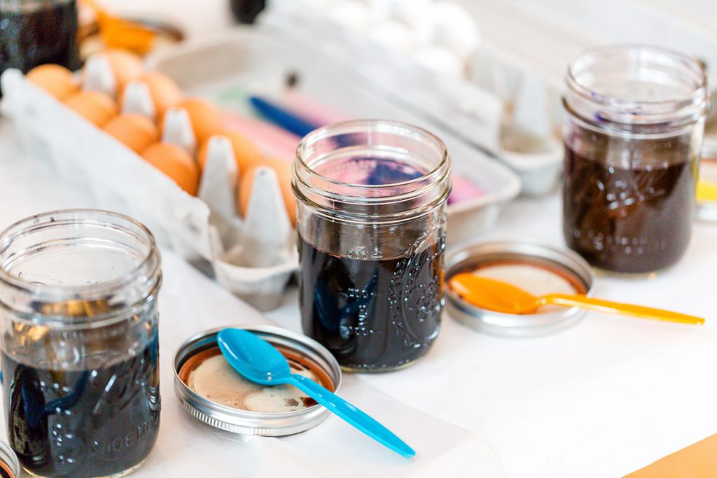 A table full of mason jars and spoons at the Canadian Museum of History in Ottawa.