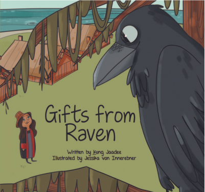 Front cover graphic of the book, Gifts from Raven.