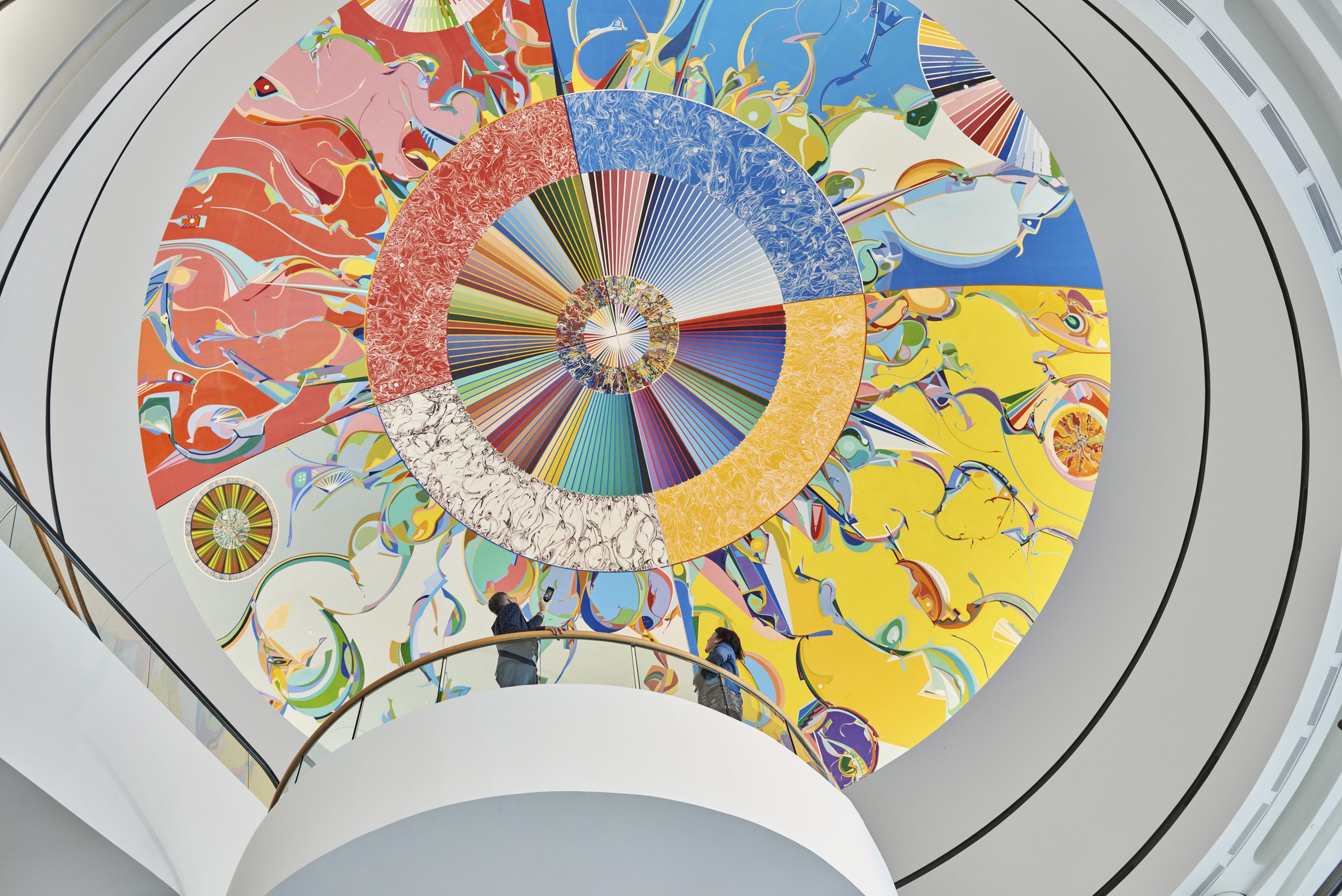 A colorful spiral painted on the ceiling of the Canadian Museum of History in Ottawa.