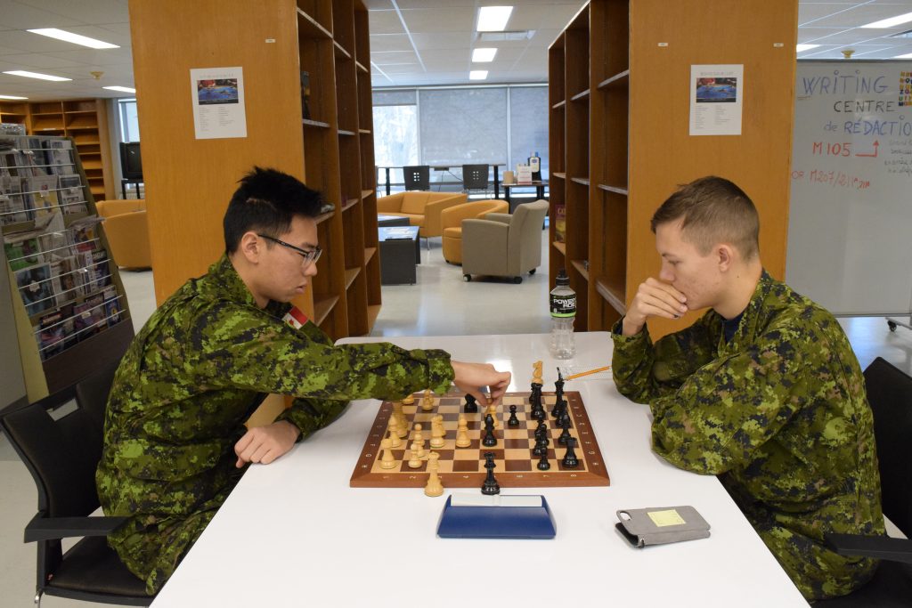 Cadets compete in a chess championship at the Royal Military College on November 16, 2019