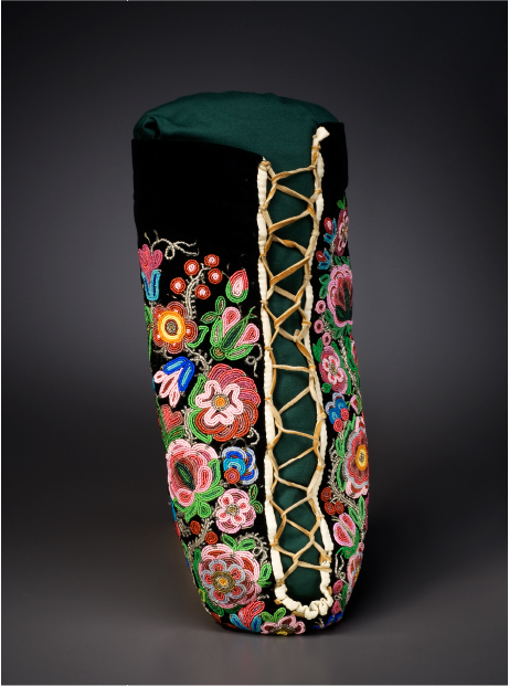 Moss Bag. Elaborately beaded moss bag baby carrier made around 1900 by a Gwich’in artisan.